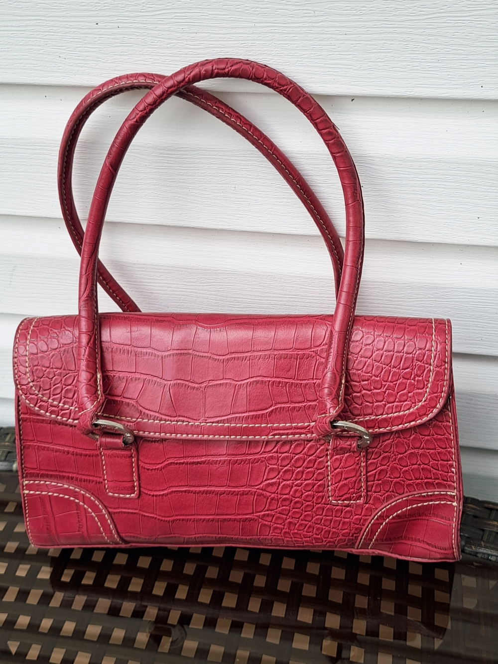Tommy Hilfiger Pink Croc-Embossed Women’s Bag